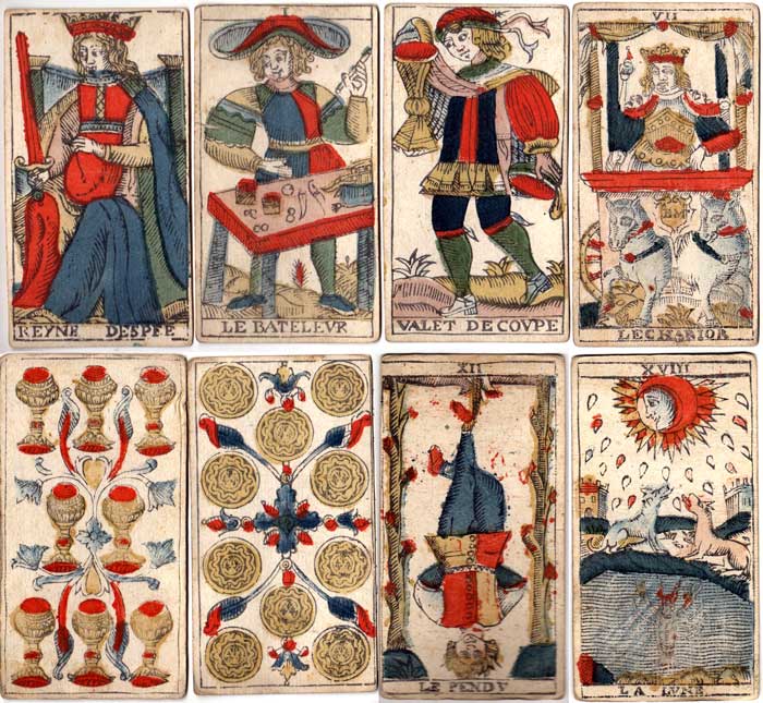 Antique Tarot Cards: Tarot de Marseille by Jean-Baptiste Madenié